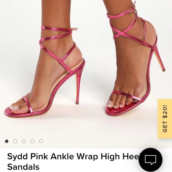 Hot Pink Leather Sandals - Picture 1 of 3